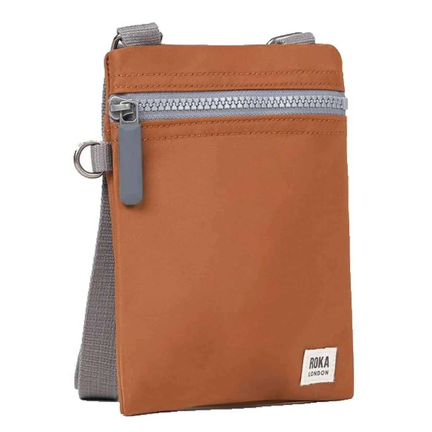 Roka Chelsea XS Recycled Nylon Pocket Sling Bag - Bran Brown - Image 3