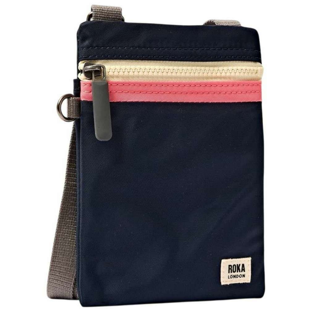Roka Chelsea XS Recycled Nylon Pocket Sling Bag - Midnight Stripe Navy - Image 3