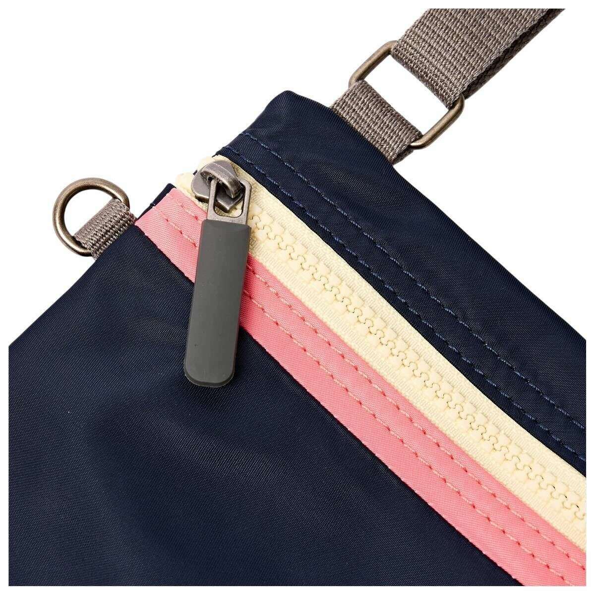 Roka Chelsea XS Recycled Nylon Pocket Sling Bag - Midnight Stripe Navy - Image 5