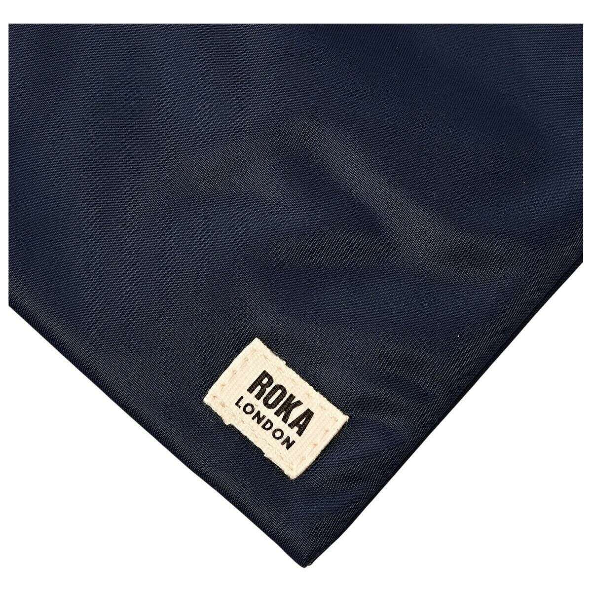 Roka Chelsea XS Recycled Nylon Pocket Sling Bag - Midnight Stripe Navy - Image 7