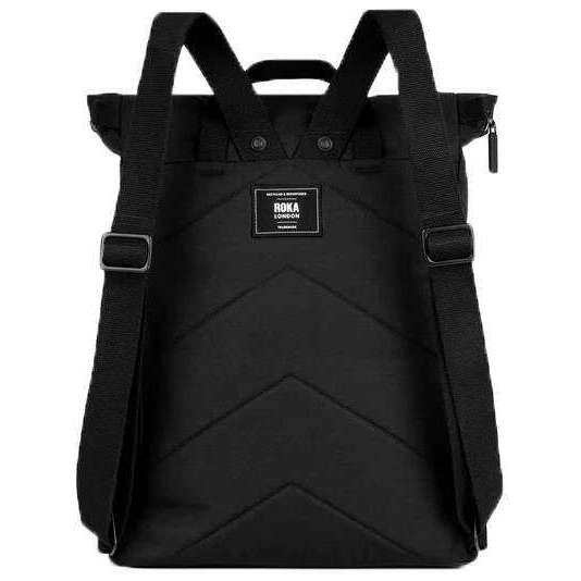 Roka Finchley A All Black Large Recycled Canvas Backpack - Ash Black - Image 2