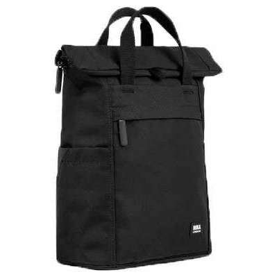 Roka Finchley A All Black Small Recycled Canvas Backpack - Ash Black - Image 3