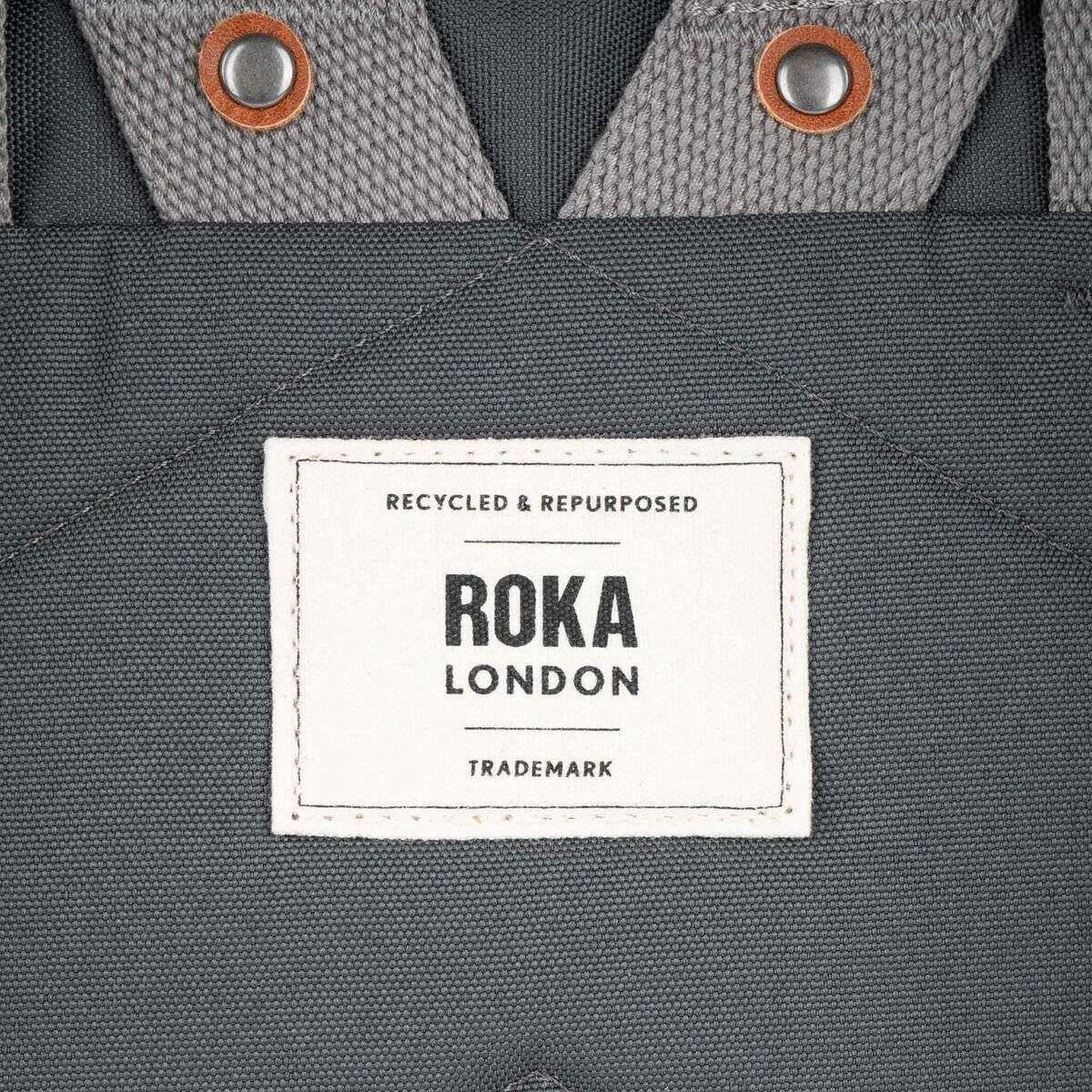 Roka Finchley A Large Recycled Canvas Backpack - Faded Black - Image 7