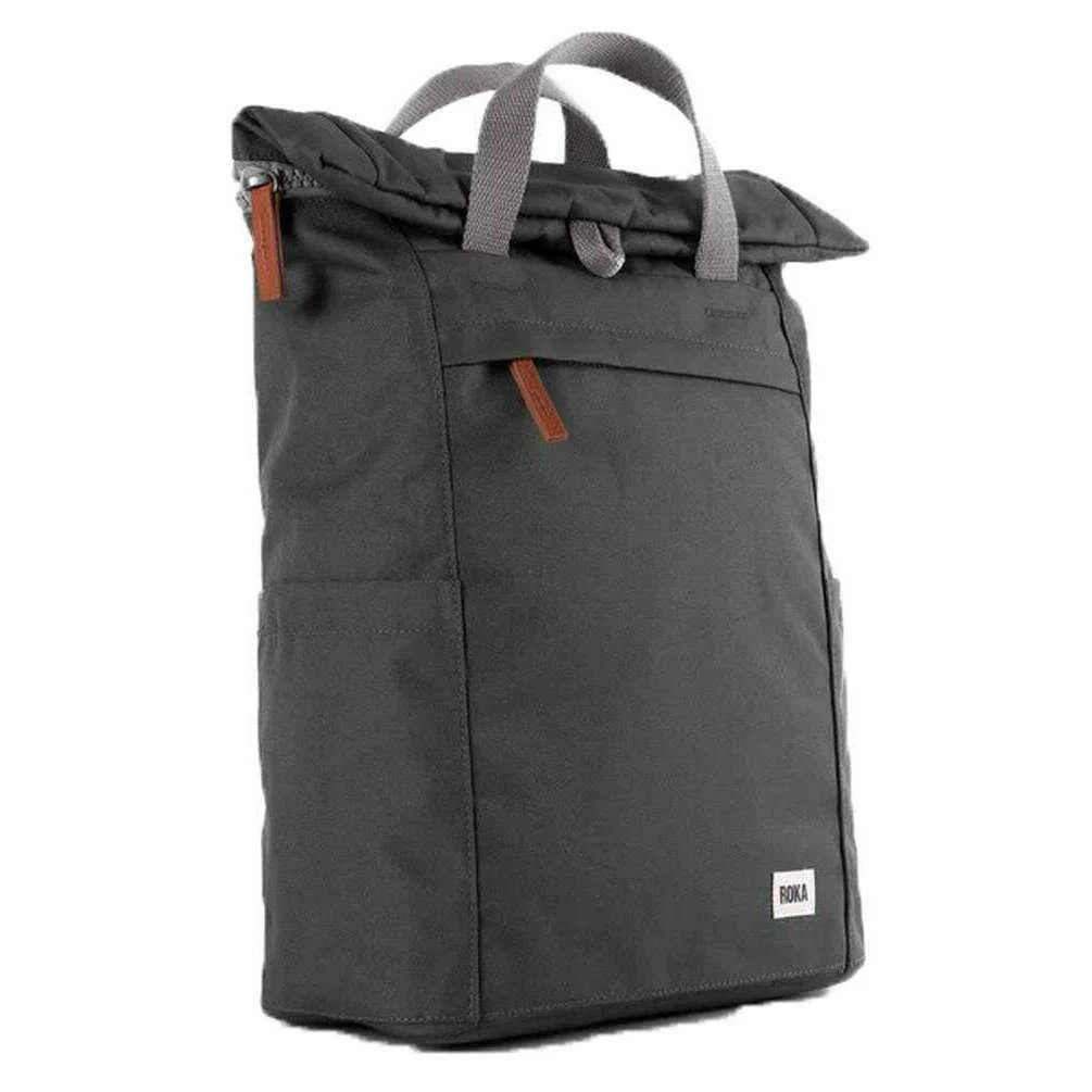 Roka Finchley A Large Sustainable Canvas Backpack - Carbon Grey - Image 3