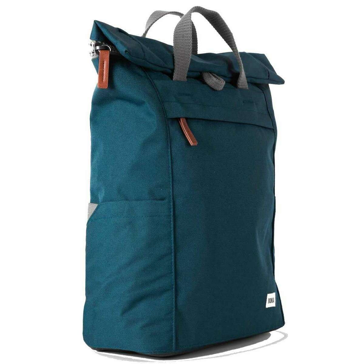 Roka Finchley A Large Sustainable Canvas Backpack - Teal - Image 4