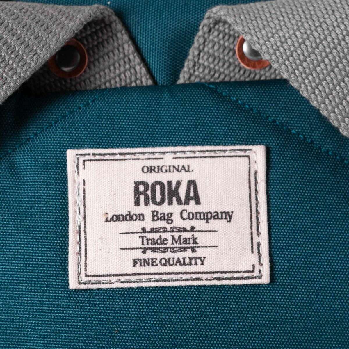 Roka Finchley A Large Sustainable Canvas Backpack - Teal - Image 5