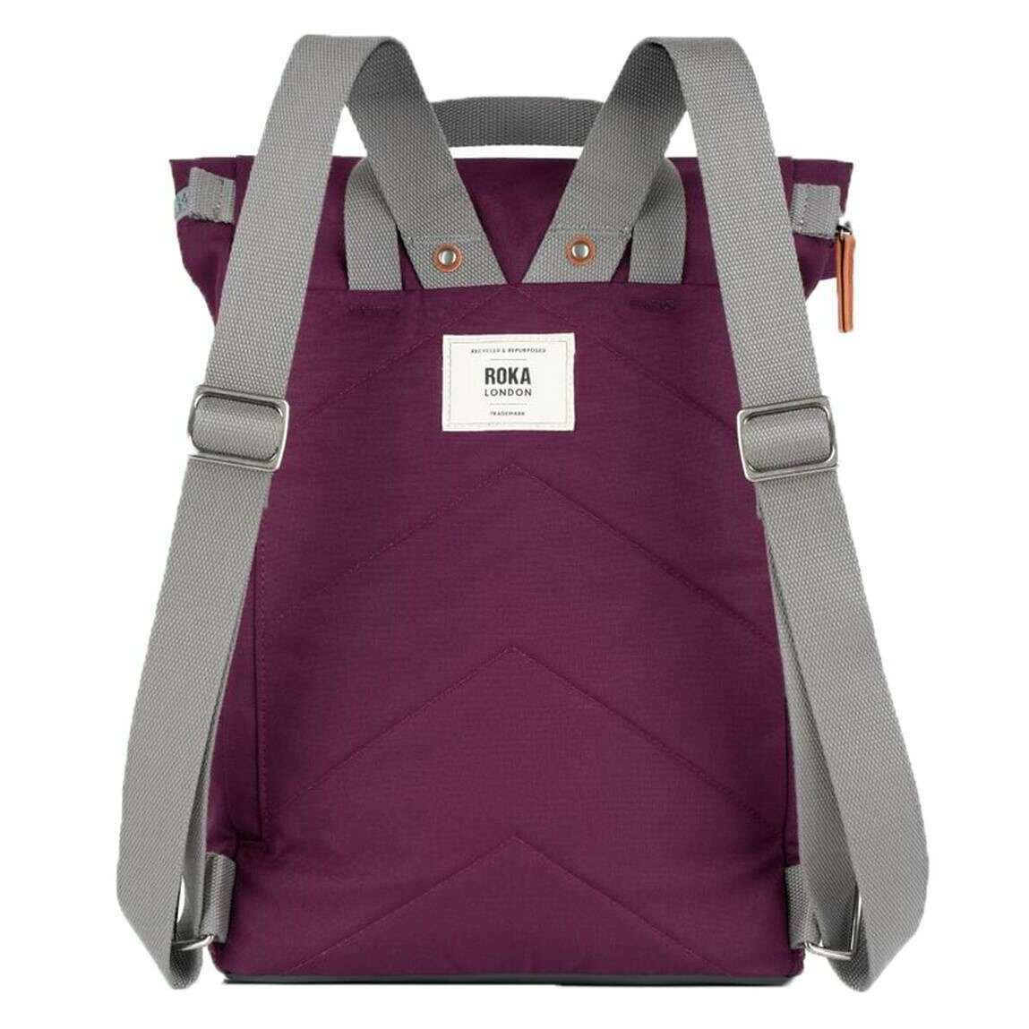 Roka Finchley A Medium Recycled Canvas Backpack - Cherry Lacquer Burgundy - Image 2