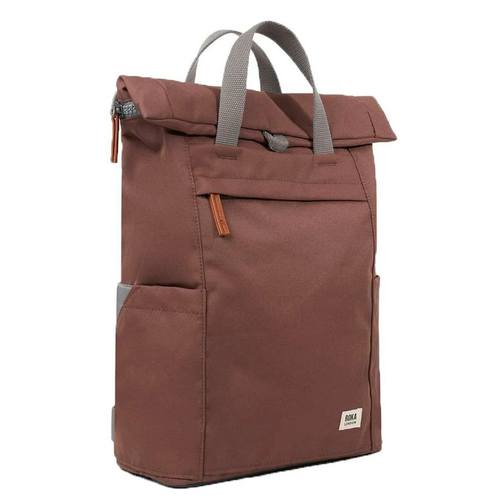 Roka Finchley A Medium Recycled Canvas Backpack - Coco Brown - Image 3
