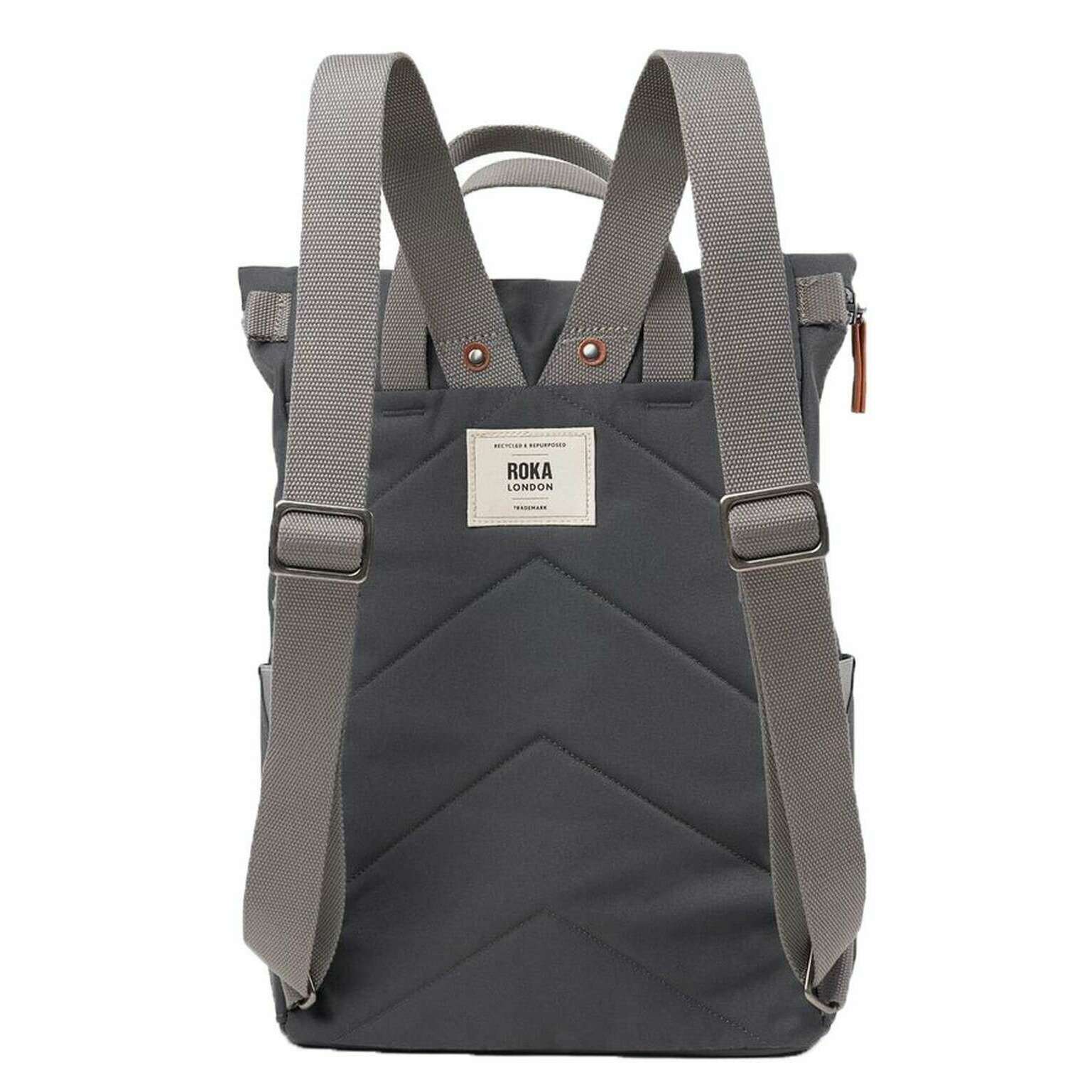 Roka Finchley A Medium Recycled Canvas Backpack - Faded Black - Image 2
