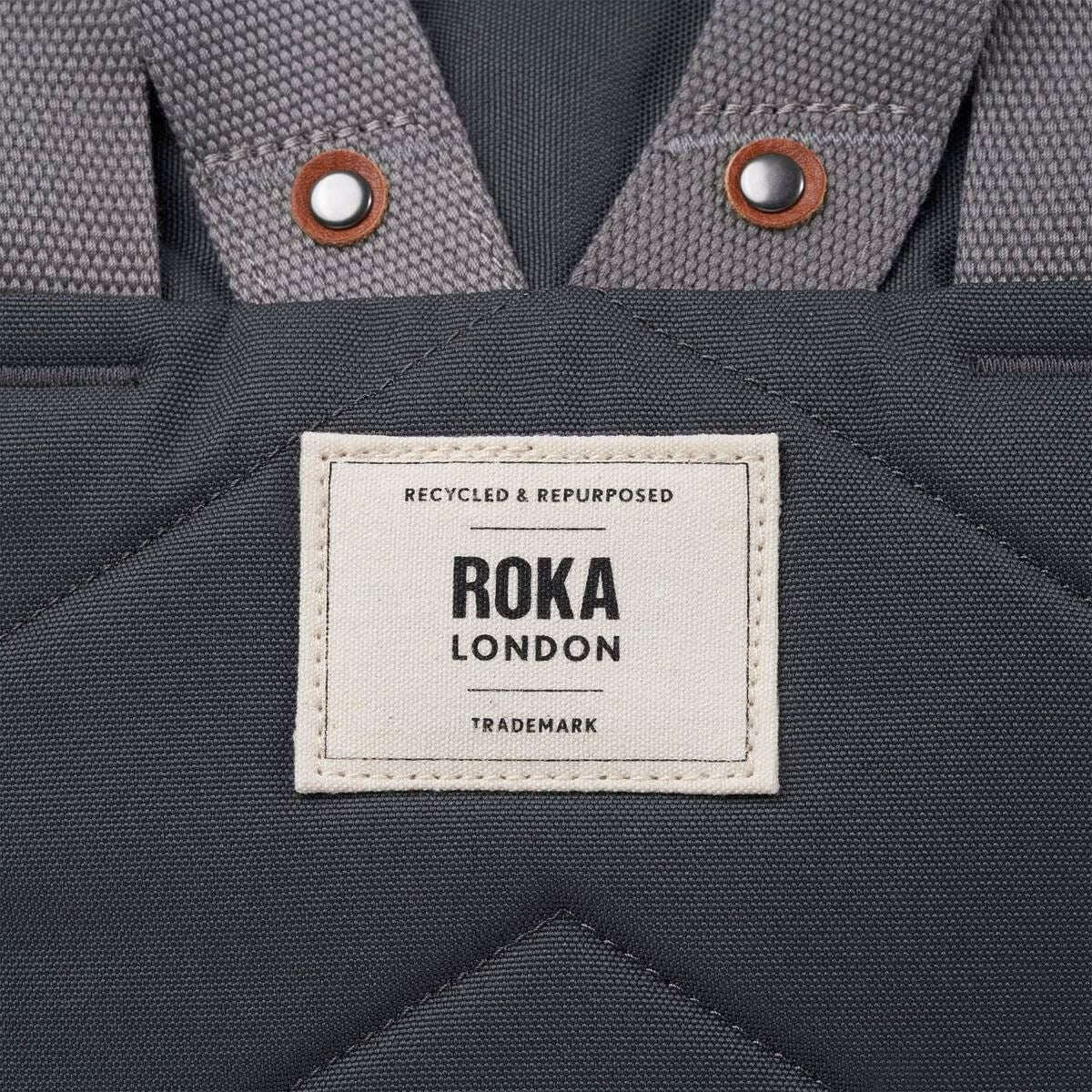 Roka Finchley A Medium Recycled Canvas Backpack - Faded Black - Image 7