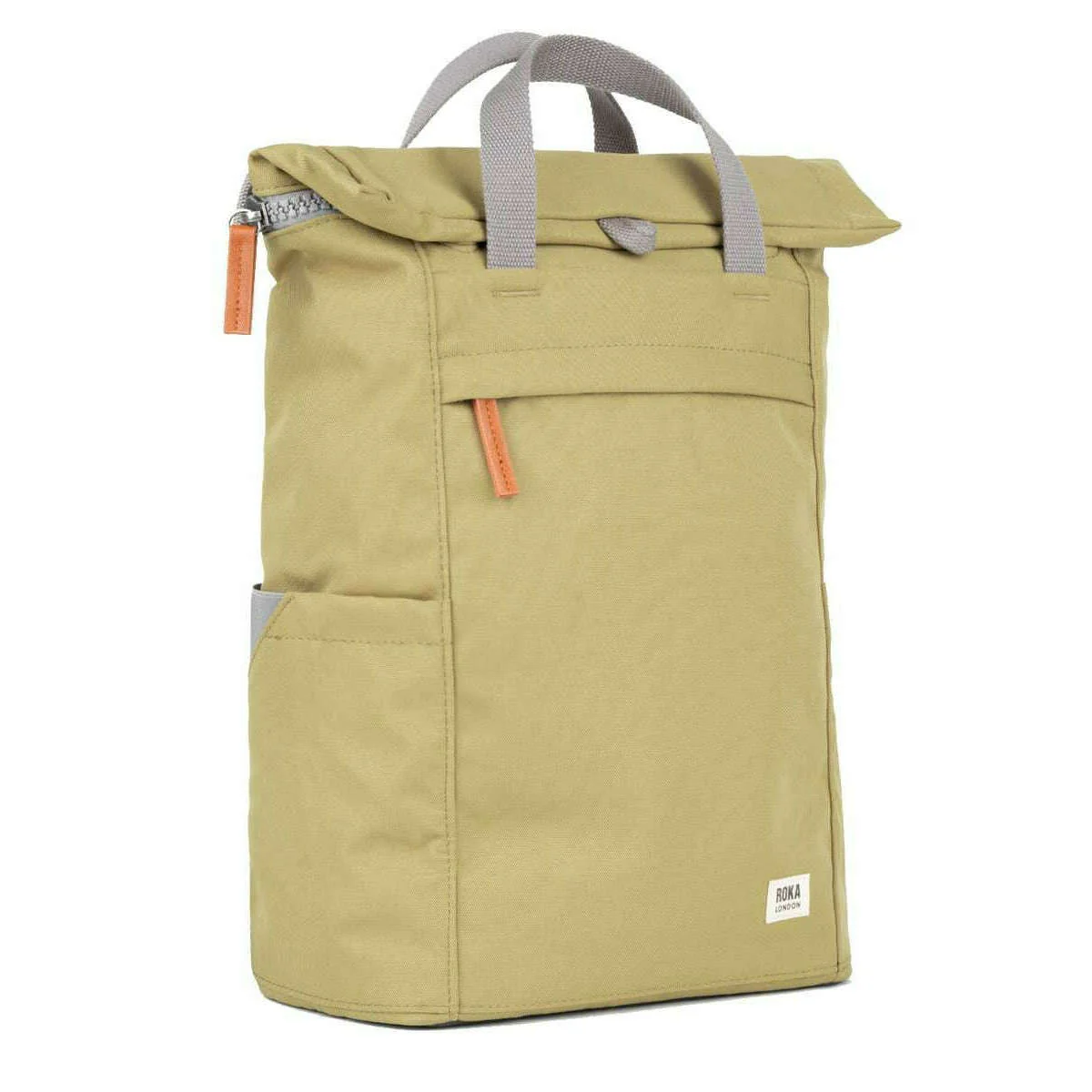 Roka Finchley A Medium Recycled Canvas Backpack - Khaki Green - Image 3