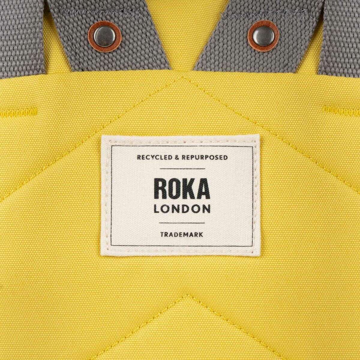 Roka Finchley A Medium Recycled Canvas Backpack - Lemonade Yellow - Image 6
