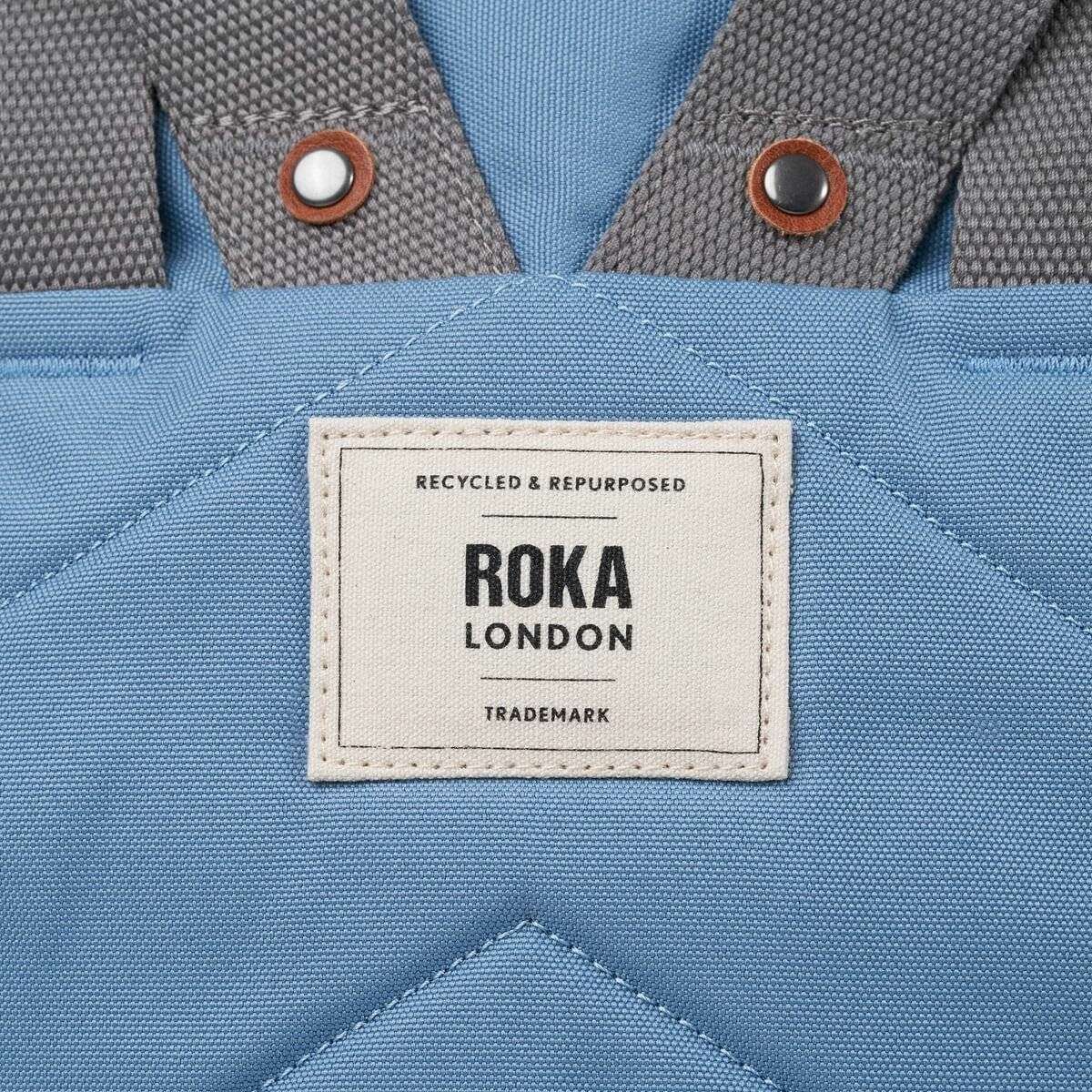 Roka Finchley A Medium Recycled Canvas Backpack - Retro Blue - Image 7