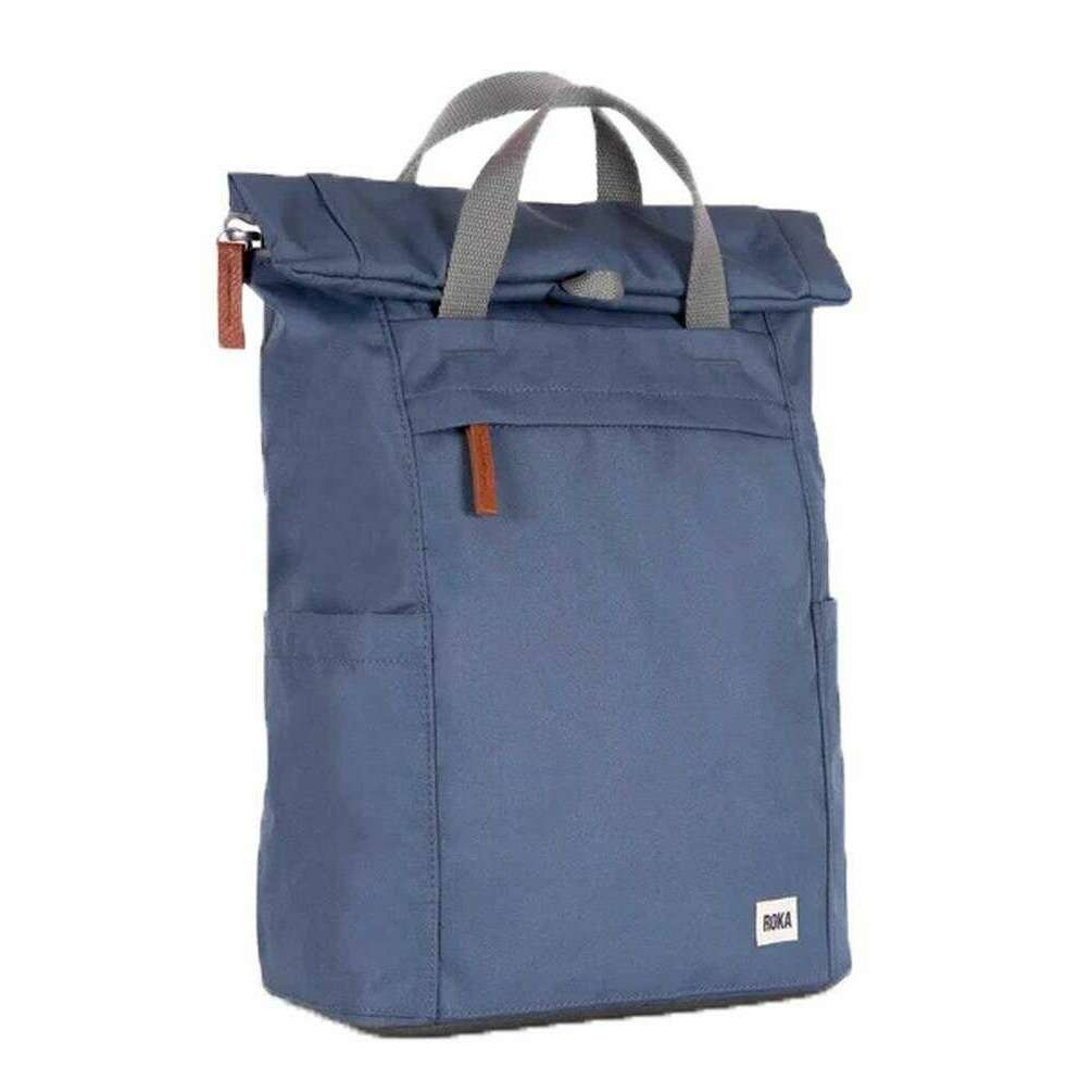Roka Finchley A Medium Sustainable Canvas Backpack - Airforce Blue - Image 3