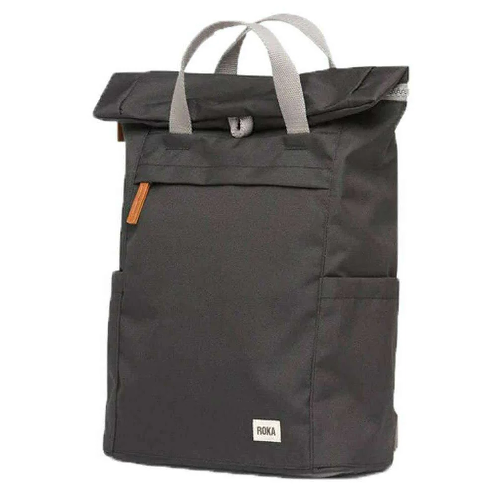 Roka Finchley A Medium Sustainable Canvas Backpack - Ash Grey - Image 3
