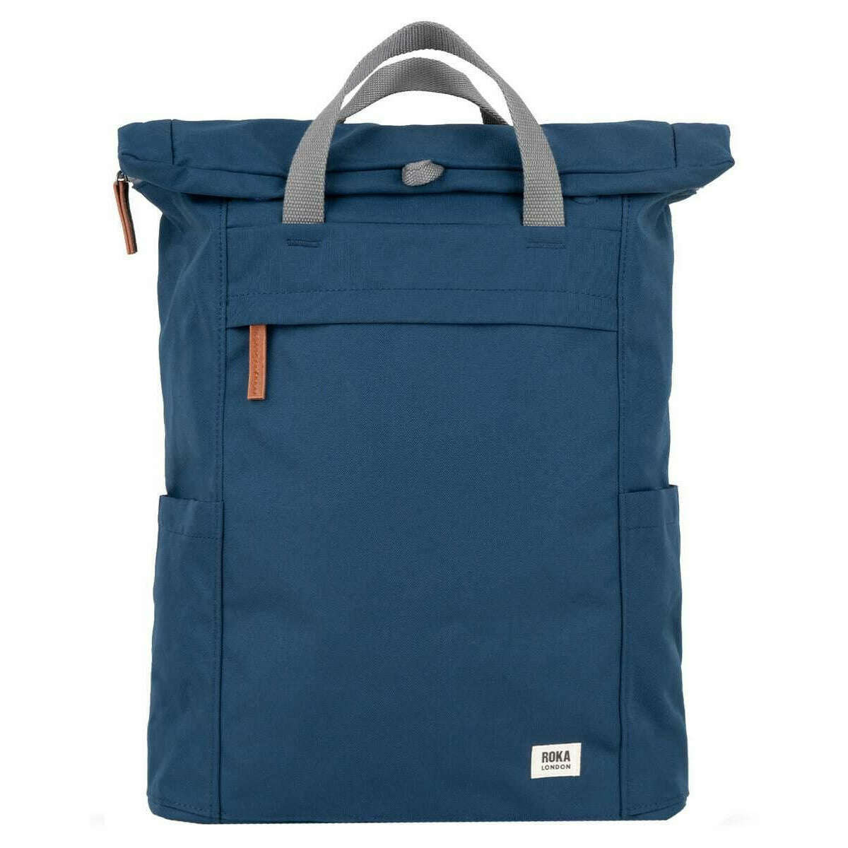 Roka Finchley A Medium Sustainable Canvas Backpack - Deep Blue