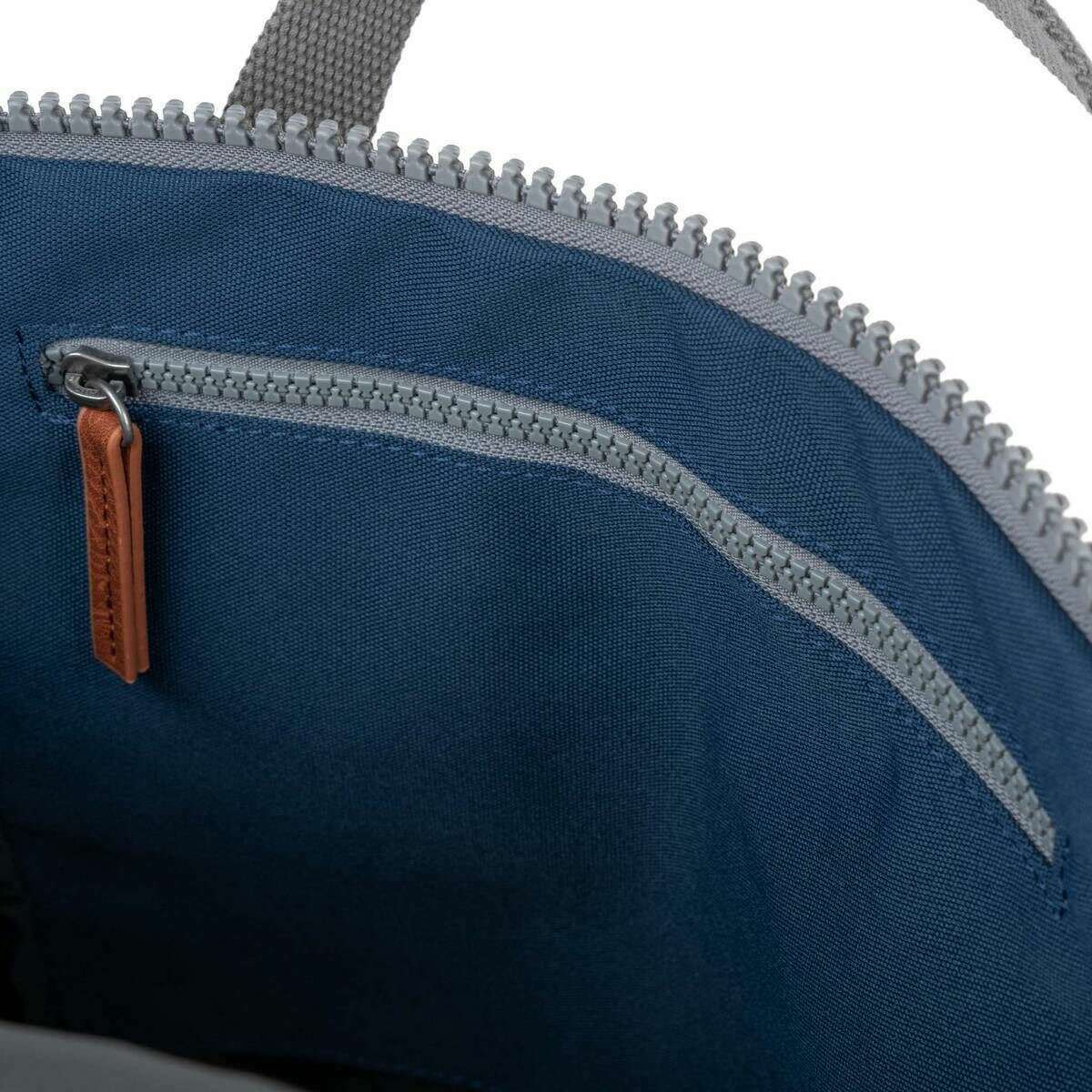 Roka Finchley A Medium Sustainable Canvas Backpack - Deep Blue - Image 4