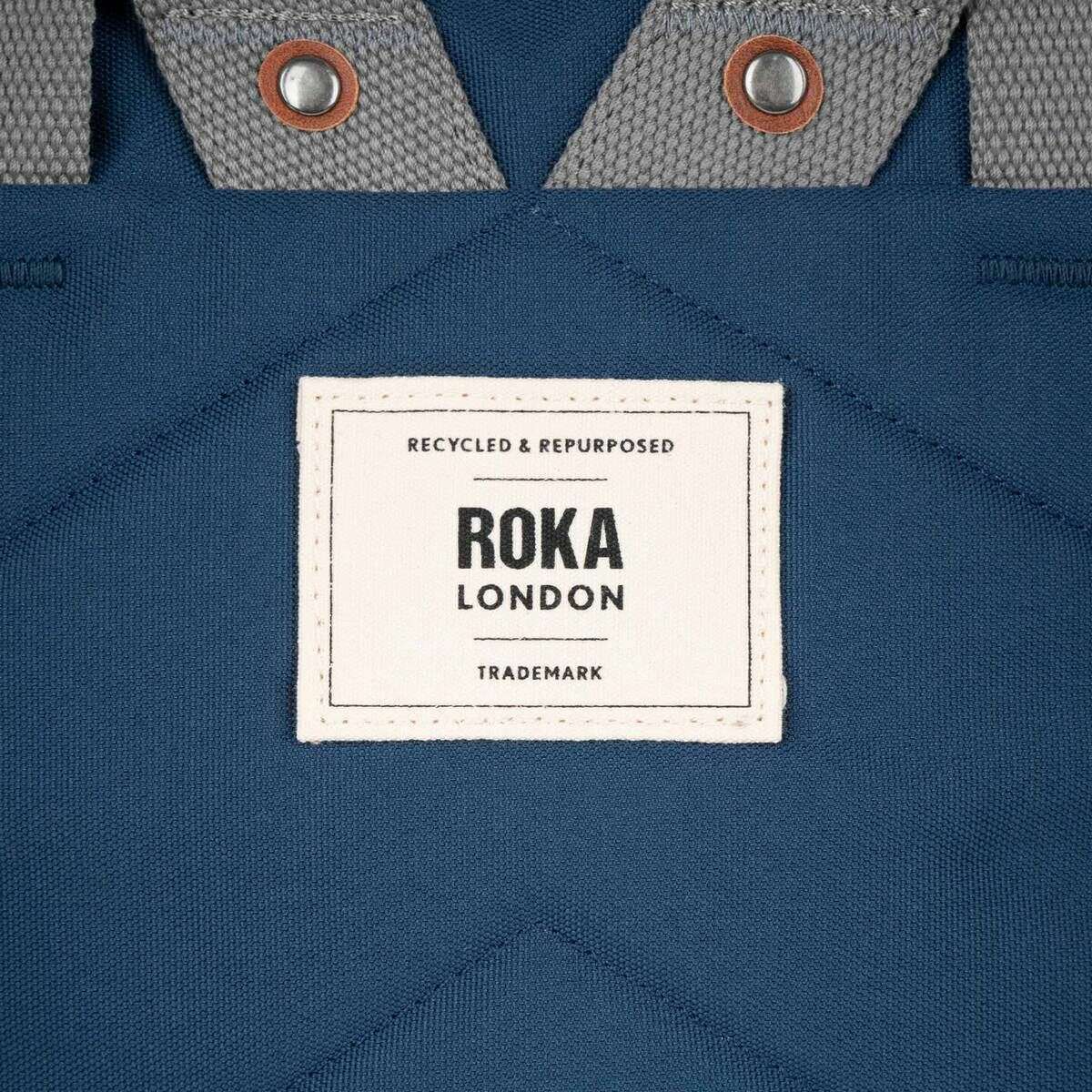 Roka Finchley A Medium Sustainable Canvas Backpack - Deep Blue - Image 7