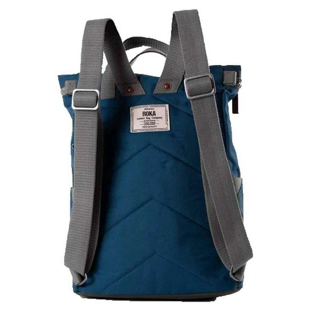 Roka Finchley A Medium Sustainable Canvas Backpack - Marine Blue - Image 2
