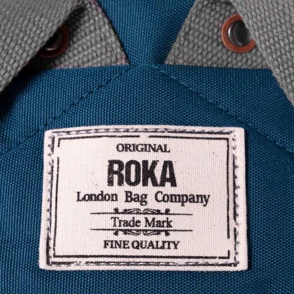 Roka Finchley A Medium Sustainable Canvas Backpack - Marine Blue - Image 5
