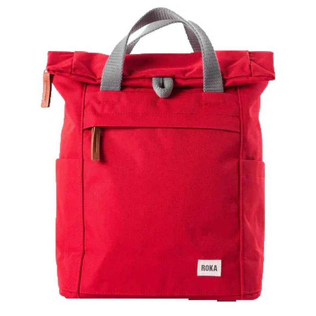 Roka Finchley A Medium Sustainable Canvas Backpack - Mars Red