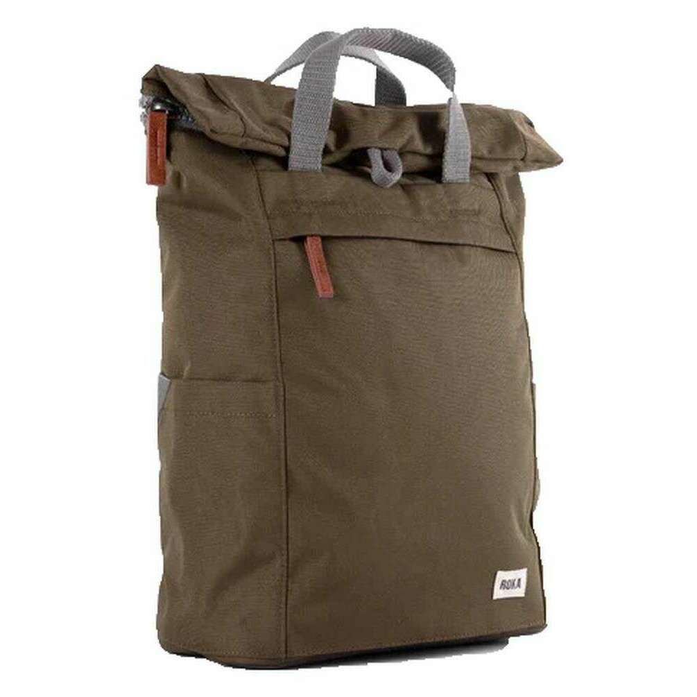 Roka Finchley A Medium Sustainable Canvas Backpack - Moss Brown - Image 3
