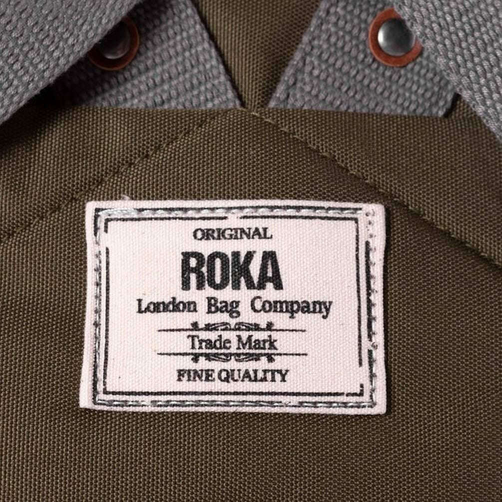 Roka Finchley A Medium Sustainable Canvas Backpack - Moss Brown - Image 5