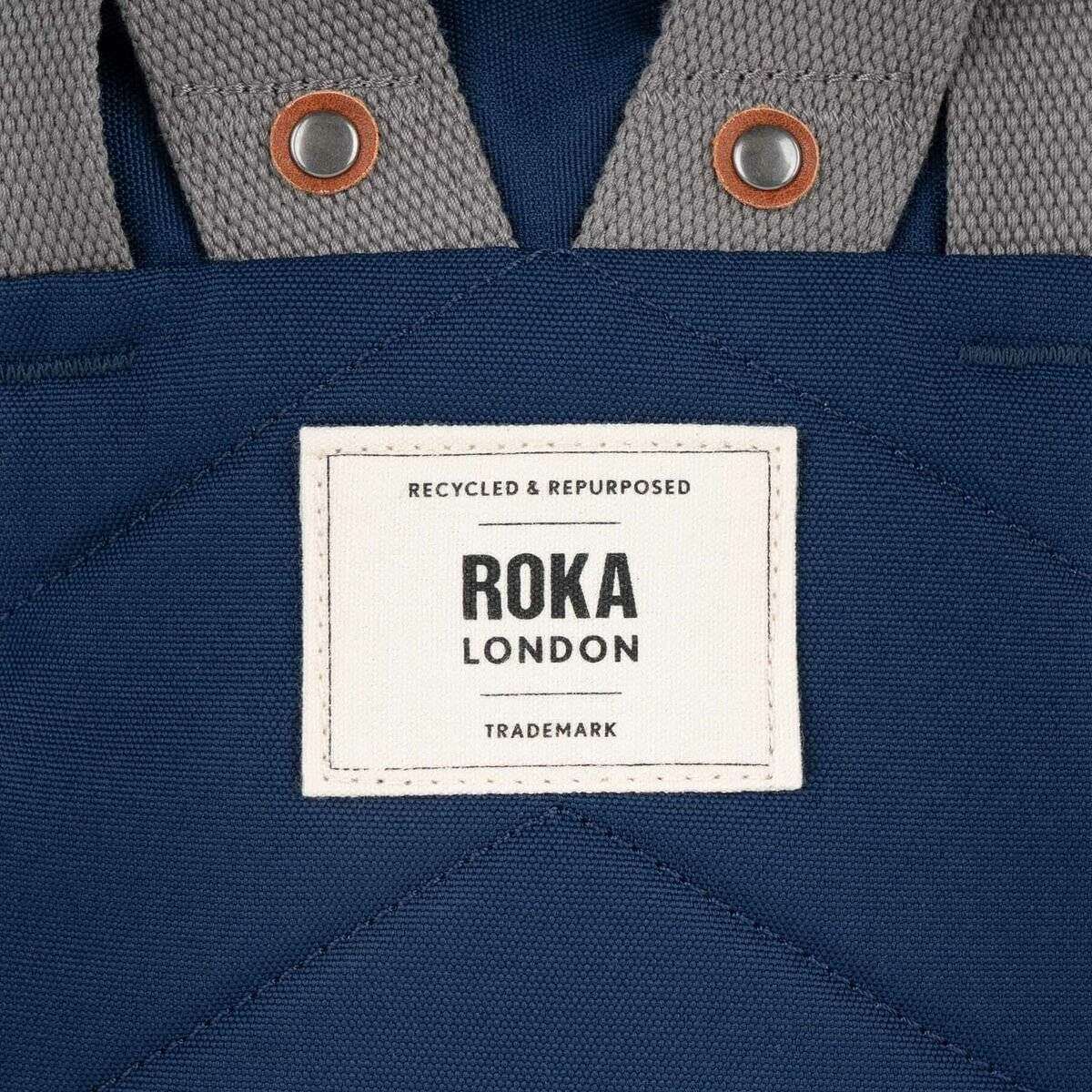 Roka Finchley A Small Recycled Canvas Backpack - Crisp Blue - Image 7