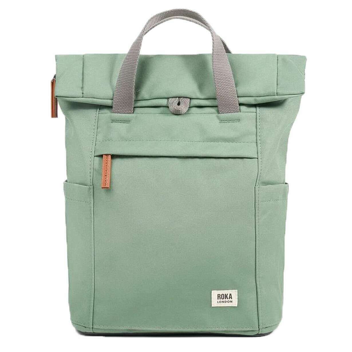 Roka Finchley A Small Recycled Canvas Backpack - Frost Green