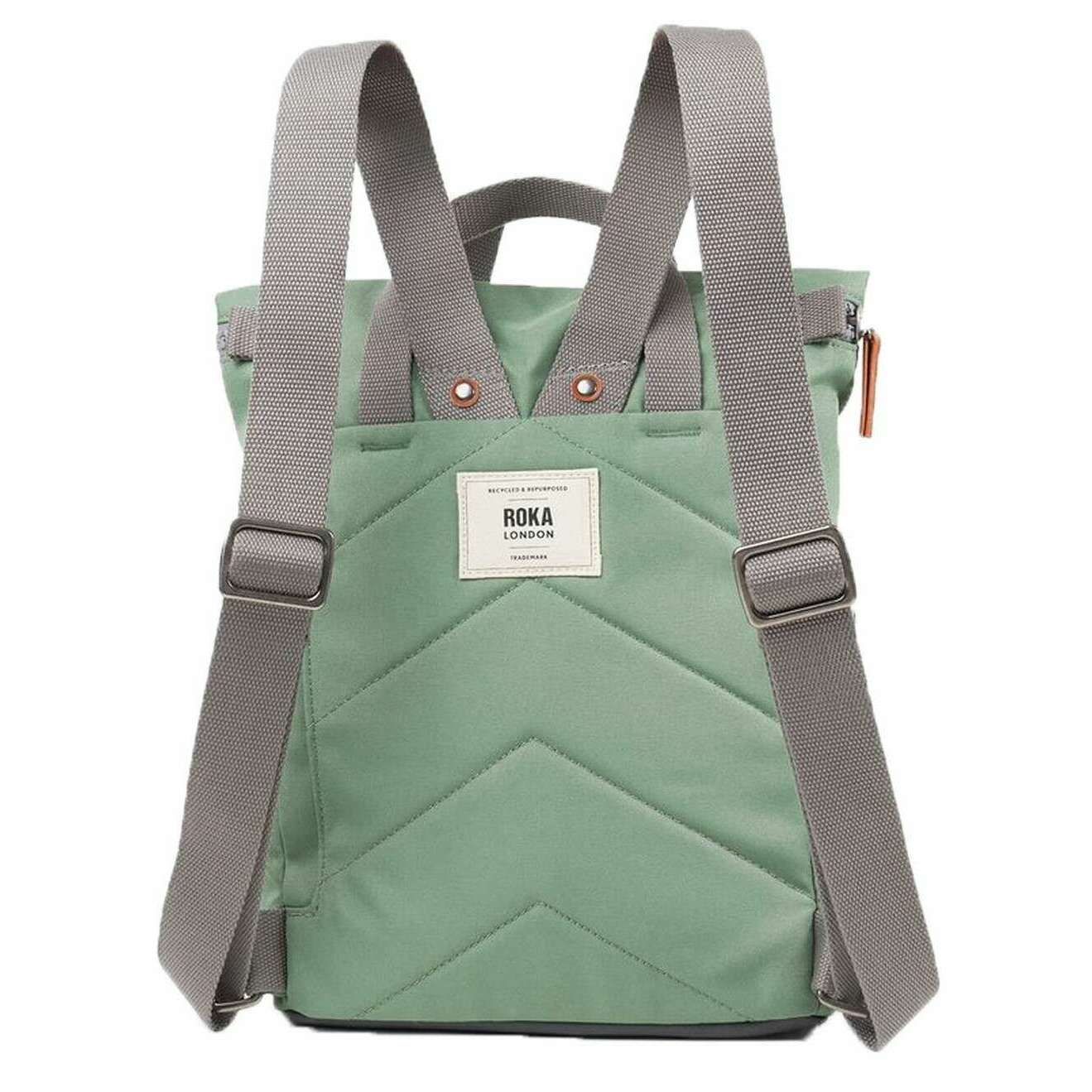 Roka Finchley A Small Recycled Canvas Backpack - Frost Green - Image 2