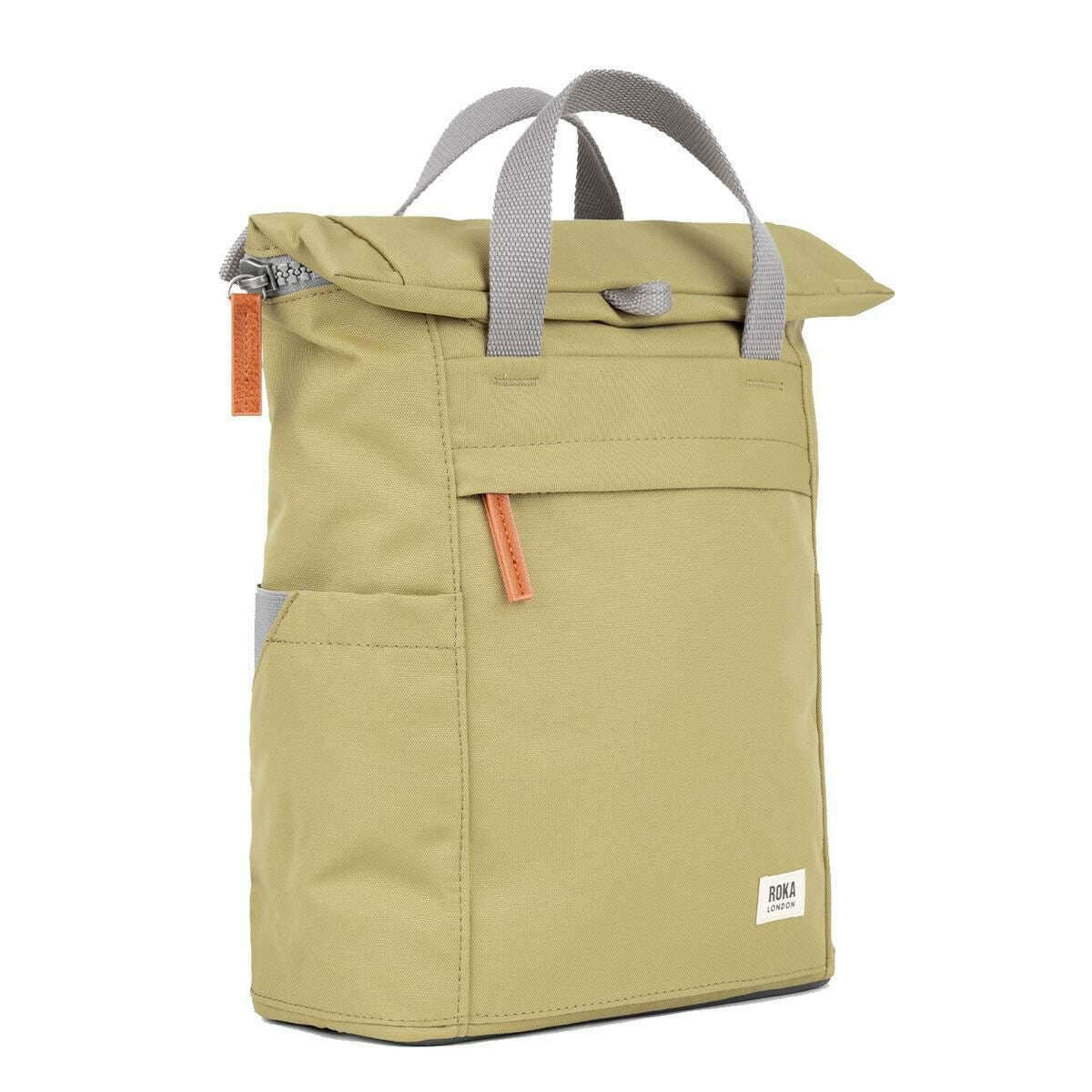 Roka Finchley A Small Recycled Canvas Backpack - Khaki Green - Image 3