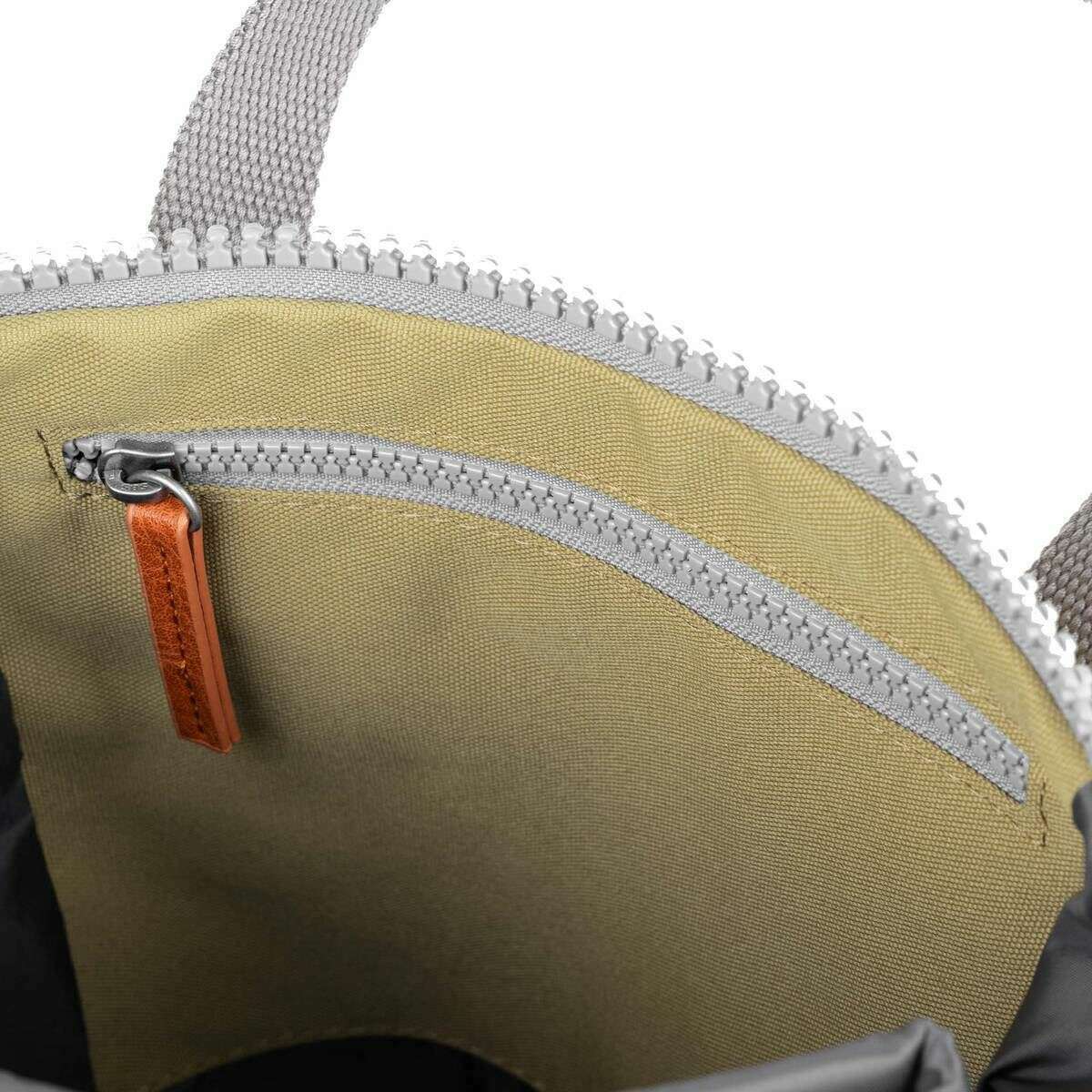 Roka Finchley A Small Recycled Canvas Backpack - Khaki Green - Image 4