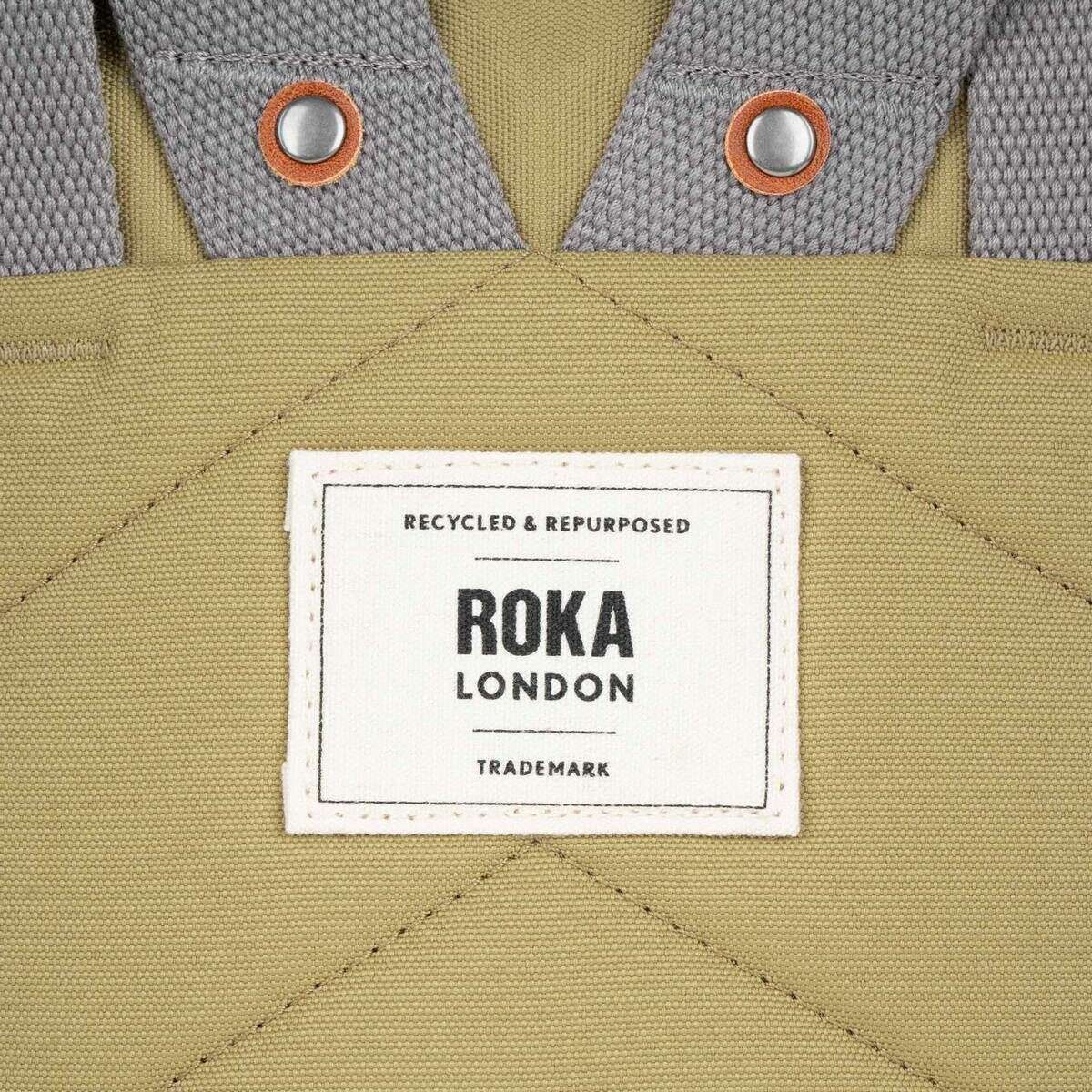 Roka Finchley A Small Recycled Canvas Backpack - Khaki Green - Image 7