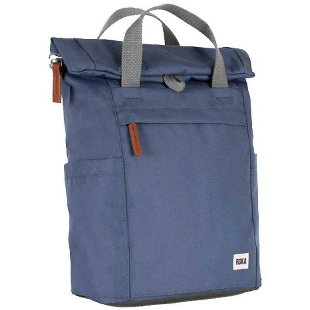 Roka Finchley A Small Sustainable Canvas Backpack - Airforce Blue - Image 3