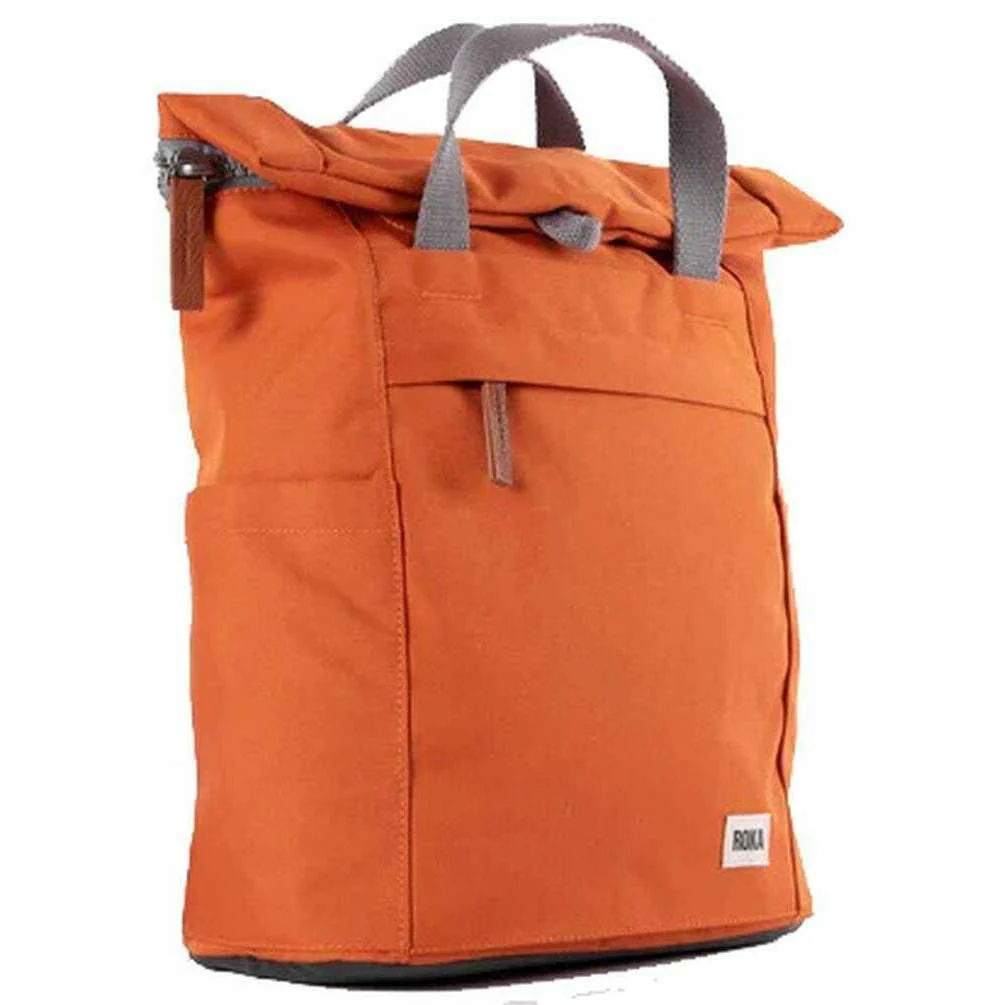 Roka Finchley A Small Sustainable Canvas Backpack - Atomic Orange - Image 3