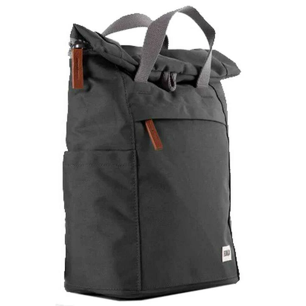 Roka Finchley A Small Sustainable Canvas Backpack - Carbon Grey - Image 3