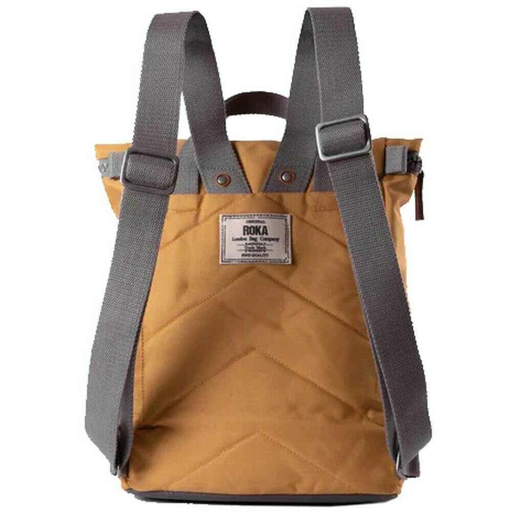 Roka Finchley A Small Sustainable Canvas Backpack - Flax Yellow - Image 2