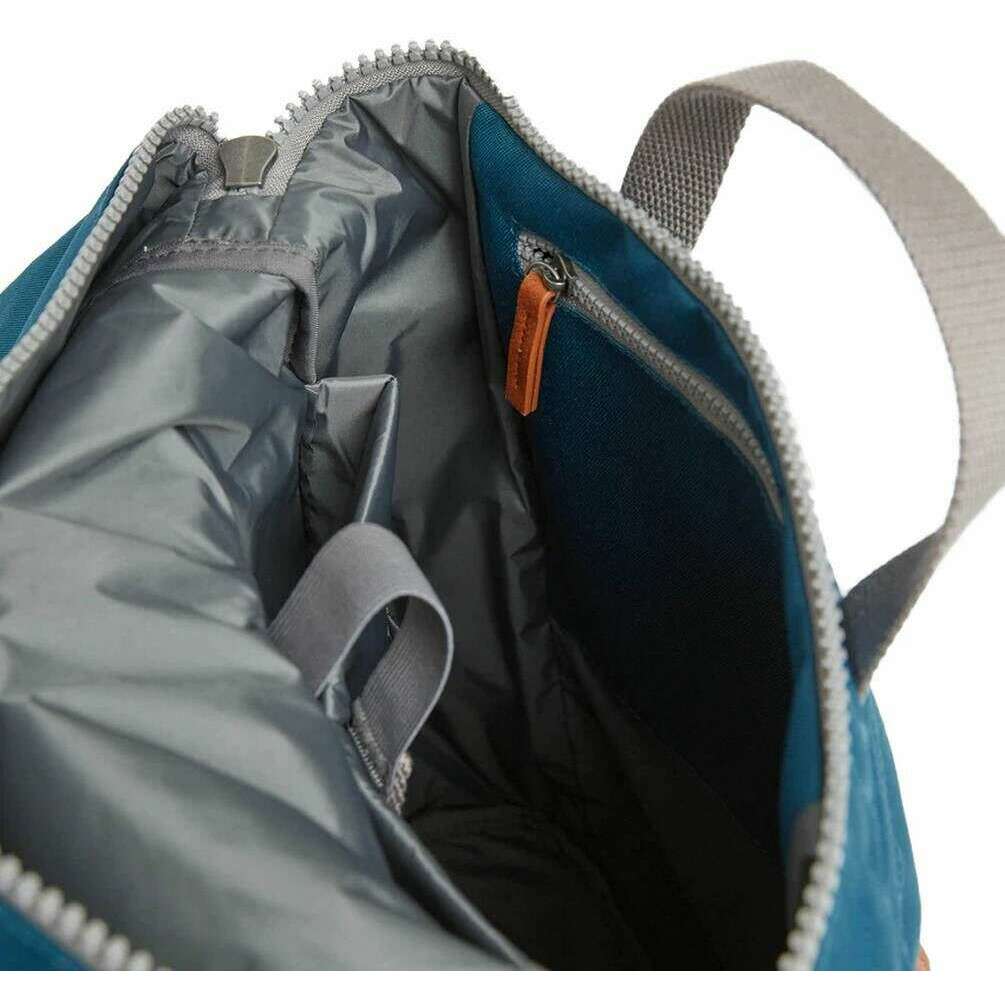 Roka Finchley A Small Sustainable Canvas Backpack - Marine Blue - Image 4