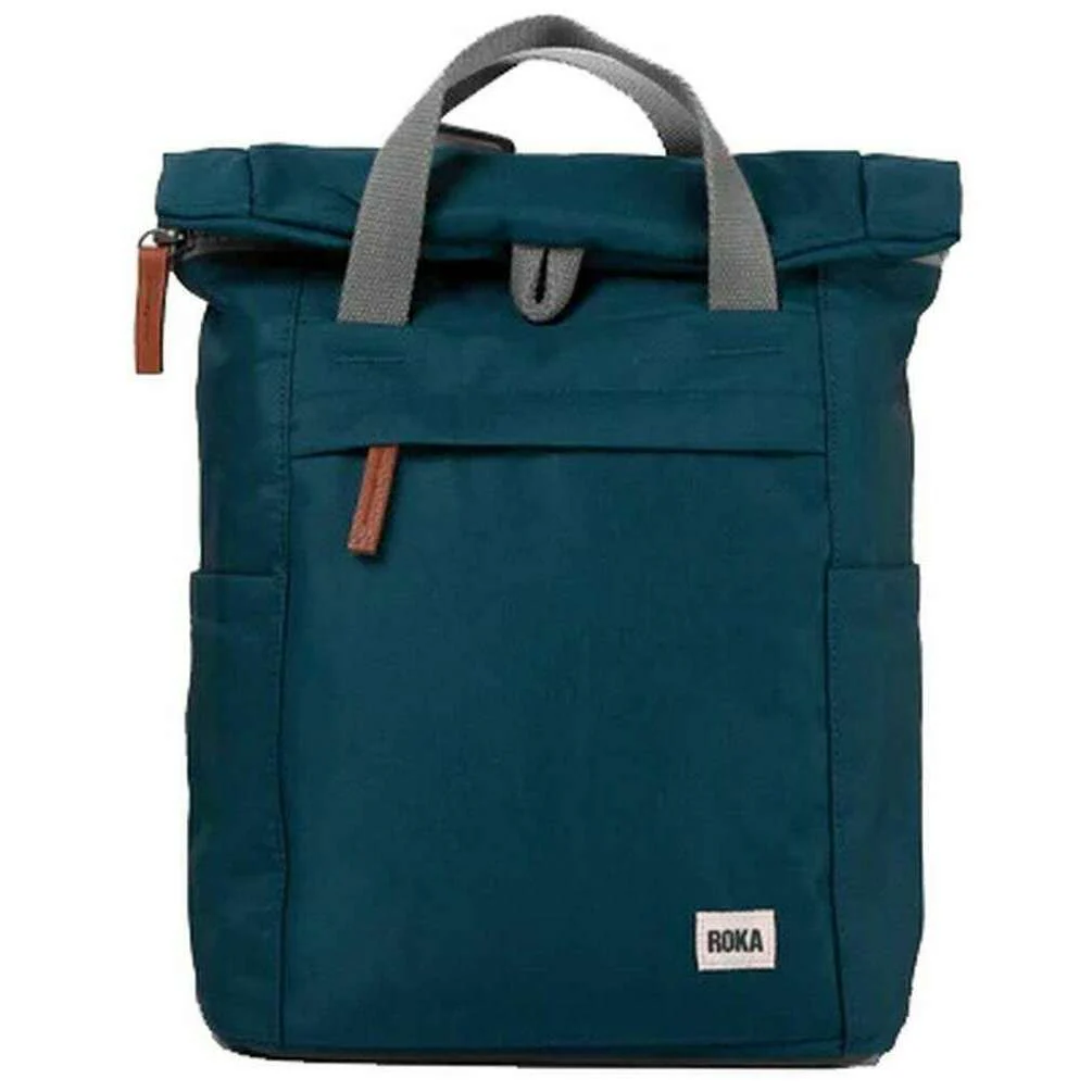 Roka Finchley A Small Sustainable Canvas Backpack - Teal