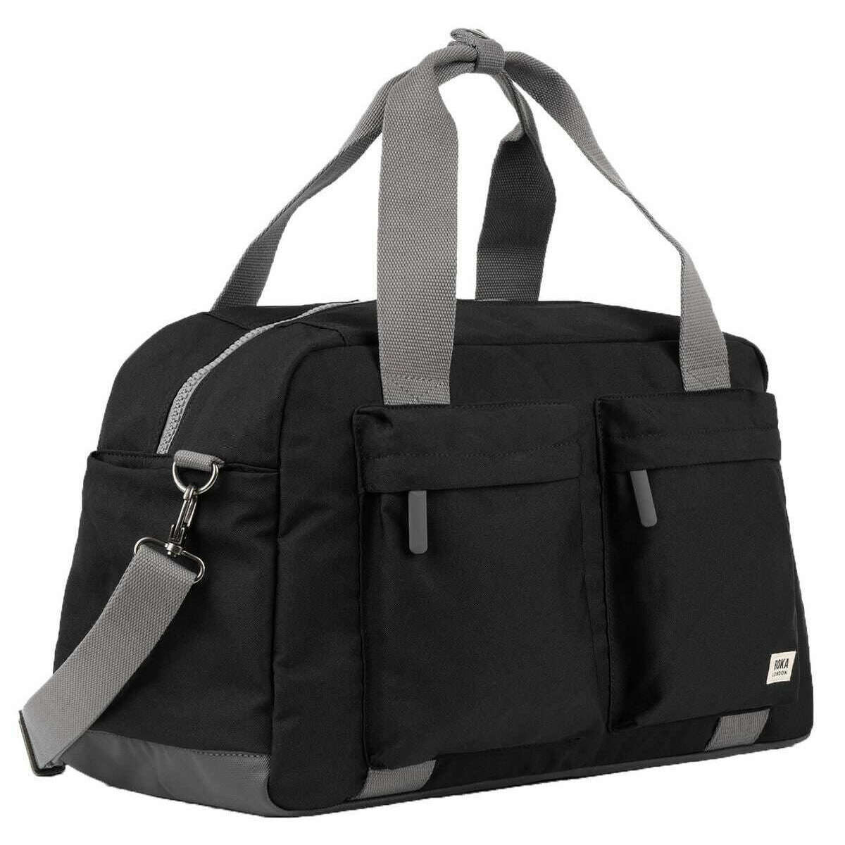 Roka Gatwick Medium Recycled Canvas Duffle Bag - Ash Black - Image 3