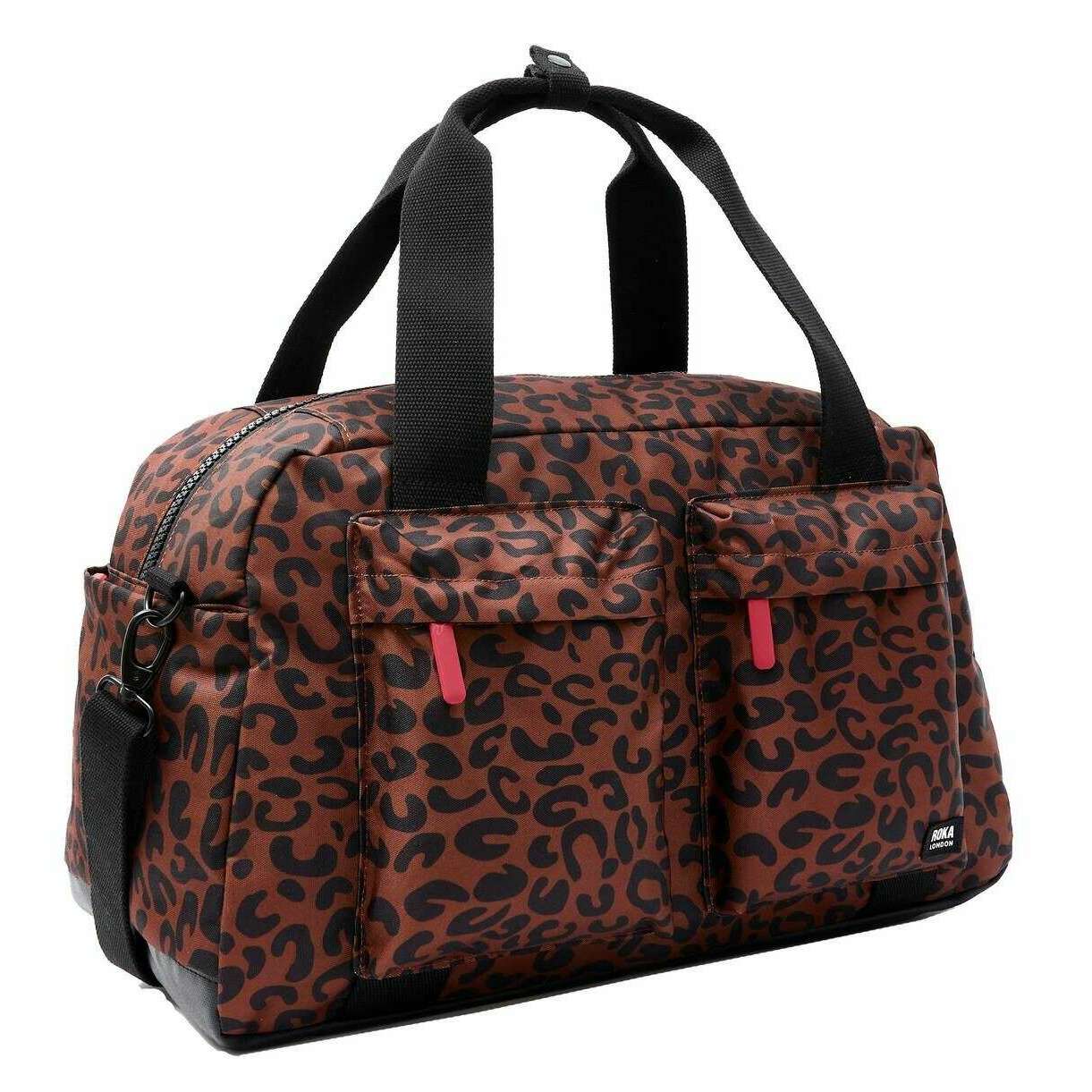 Roka Gatwick Medium Recycled Canvas Duffle Bag - Scarlet Leopard - Image 3