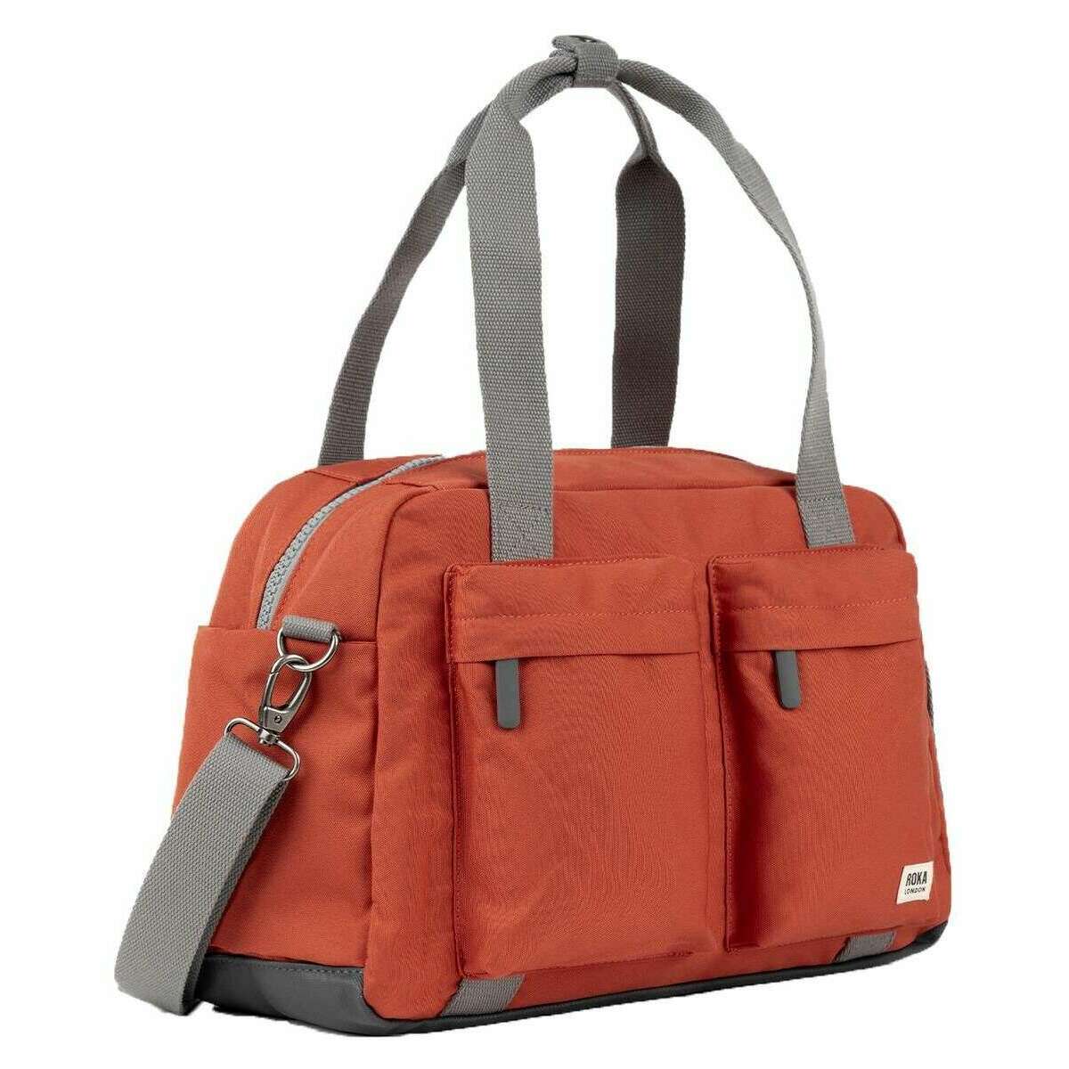 Roka Gatwick Small Recycled Canvas Duffle Bag - Roobios Red - Image 3