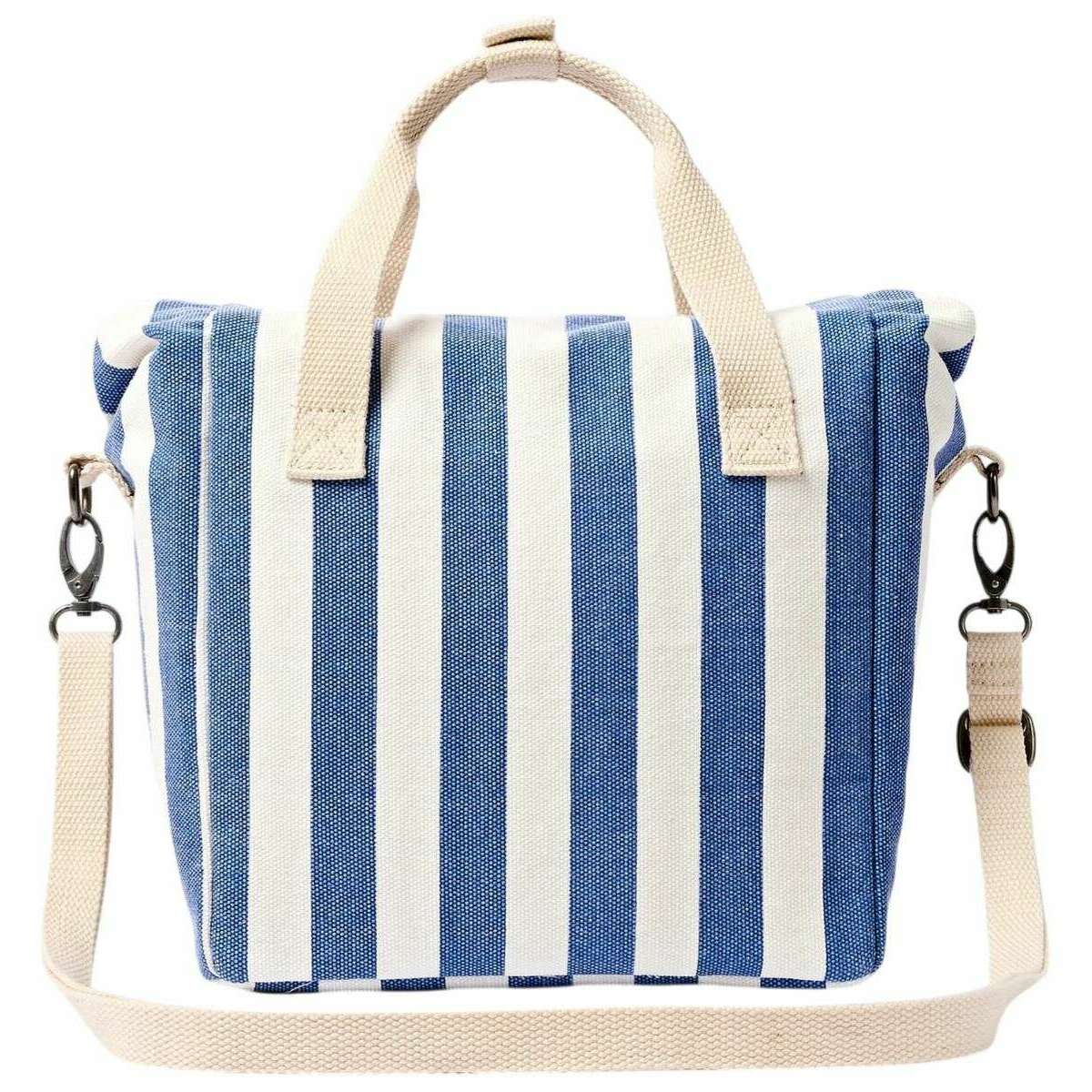 Roka Hampstead Cotton Canvas Lunch Bag - Denim Blue Stripe/White - Image 2