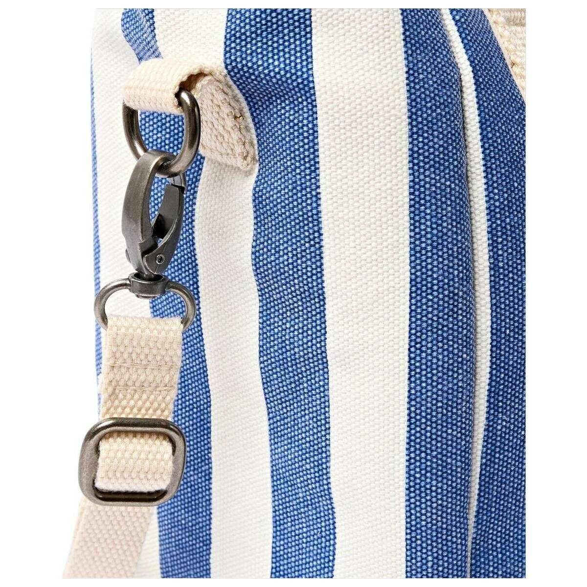Roka Hampstead Cotton Canvas Lunch Bag - Denim Blue Stripe/White - Image 4