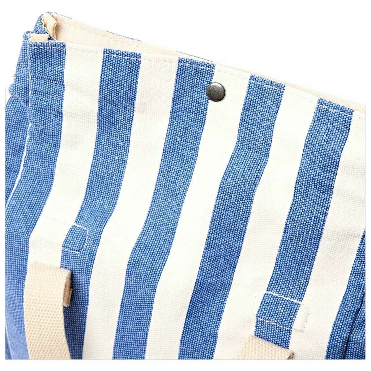 Roka Hampstead Cotton Canvas Lunch Bag - Denim Blue Stripe/White - Image 5