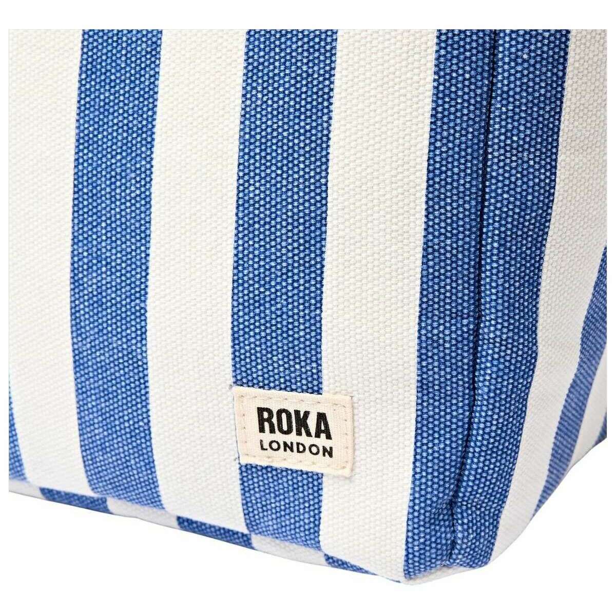 Roka Hampstead Cotton Canvas Lunch Bag - Denim Blue Stripe/White - Image 7