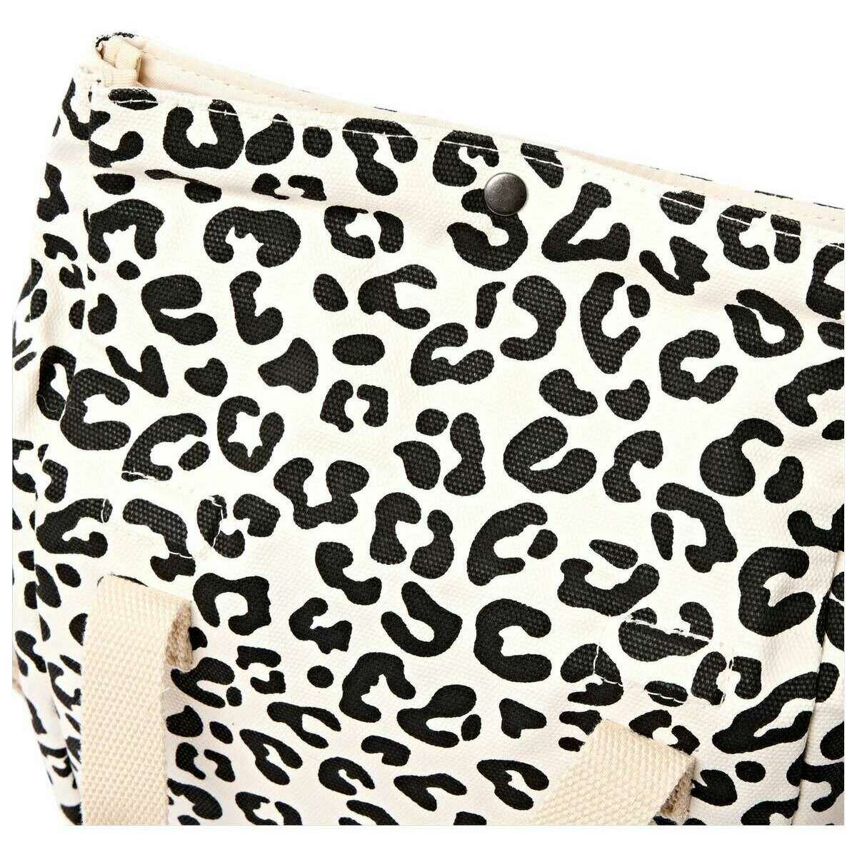 Roka Hampstead Cotton Canvas Lunch Bag - Summer Leopard White/Black - Image 5