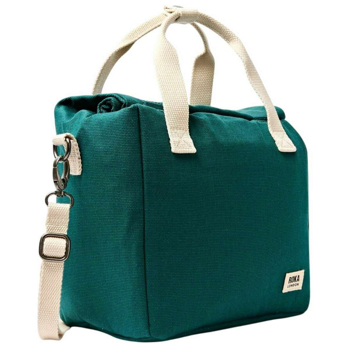 Roka Hampstead Cotton Canvas Lunch Bag - Teal Blue - Image 3