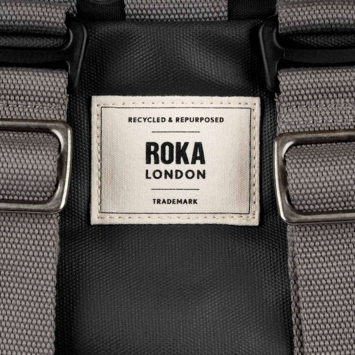 Roka Heathrow Large Recycled Canvas Duffle Bag - Ash Black - Image 7