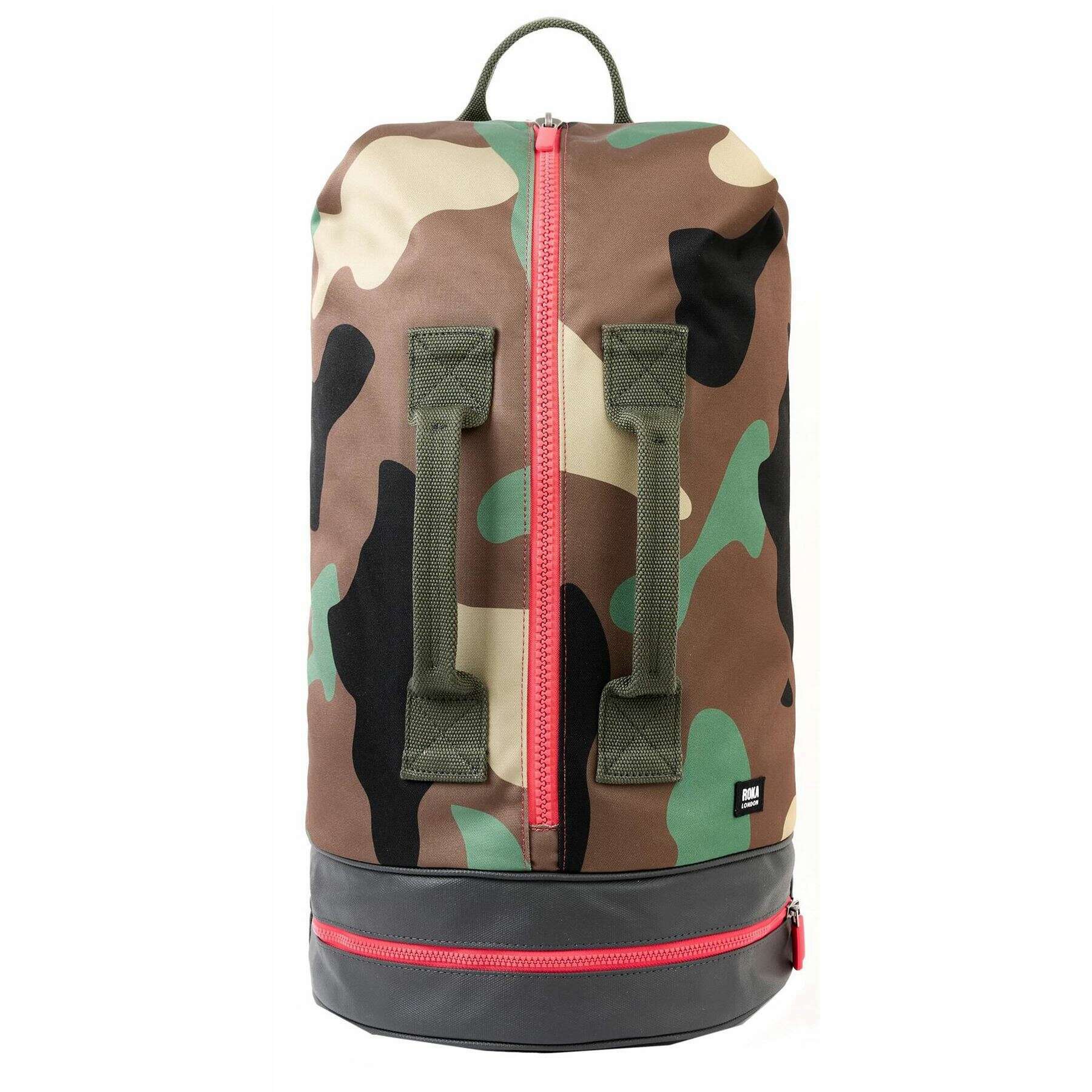 Roka Heathrow Large Recycled Canvas Duffle Bag - Vintage Camo Green